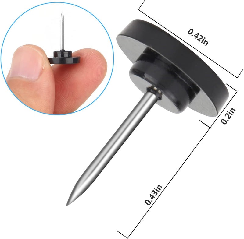 Yalis Push Pins 400-count Flat Black Thumb Tacks Steel Point and Plastic Head for Corkboard and Wooden Photo Wall - Image 2